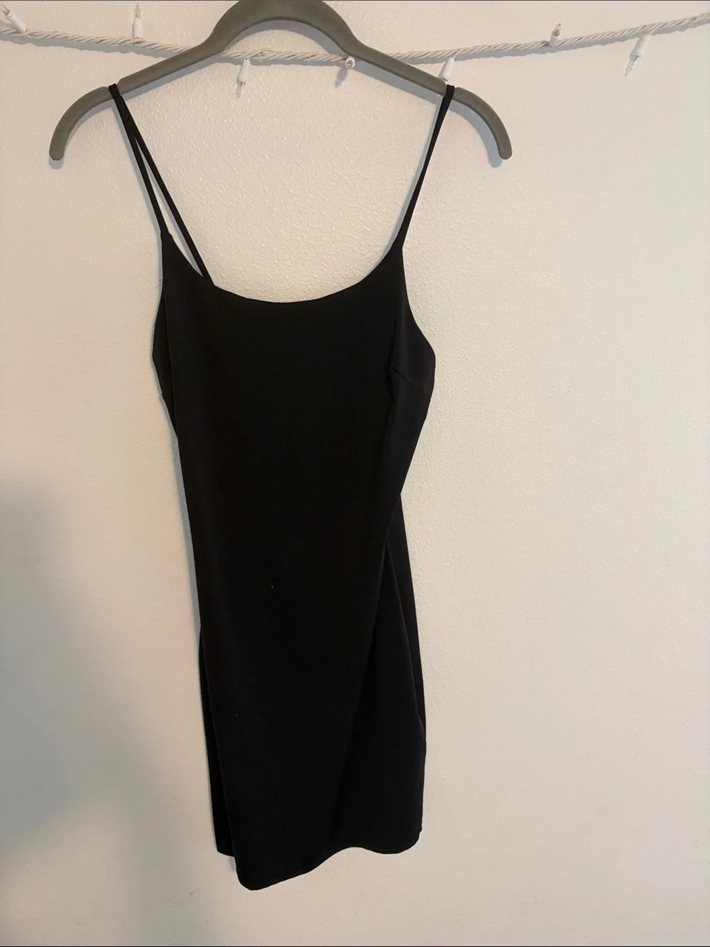 Classic Black Mini Slip Dress - Sleek Spaghetti Strap Design